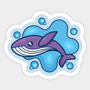 cute ocean whale design Sticker